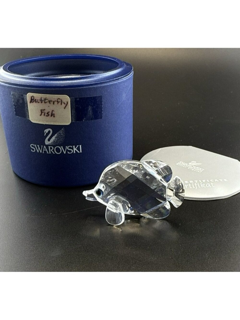 Swarovski Crystal Figurine Butterfly Fish Ocean Sea Life Aquatic Box COA Austria